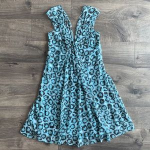 Diane vonFurstenberg Silk Turquoise Leopard Dress